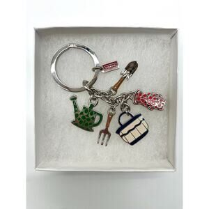 COACH Bag Charm, Cascading Gardening Tools, Signature Pattern